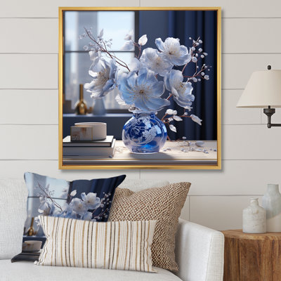 Arrangement de fleurs d'hibiscus bleu azur sur toile
