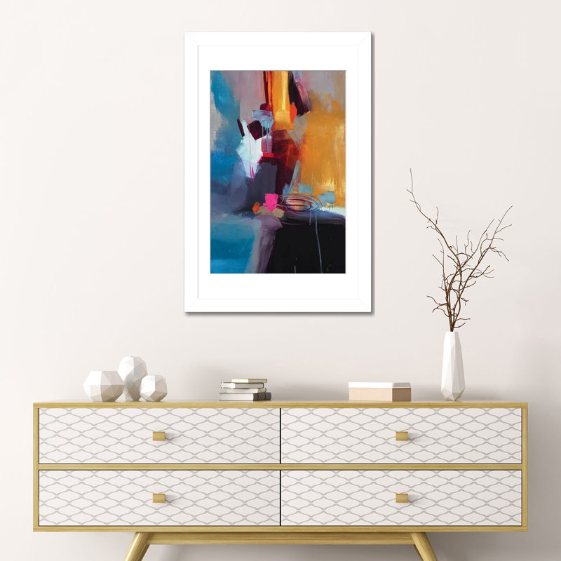 Estampe numérique sur toile Jazzy Abstract VII, Papier blanc avec coin ouvert, Blanc, H 24 po x l 16 po x P 1 po