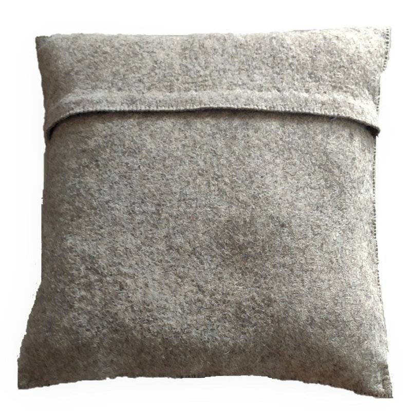 Hand Felted Wool Pillow - Bear Silhouette - 20", Gray/White, Pillow (includes insert)