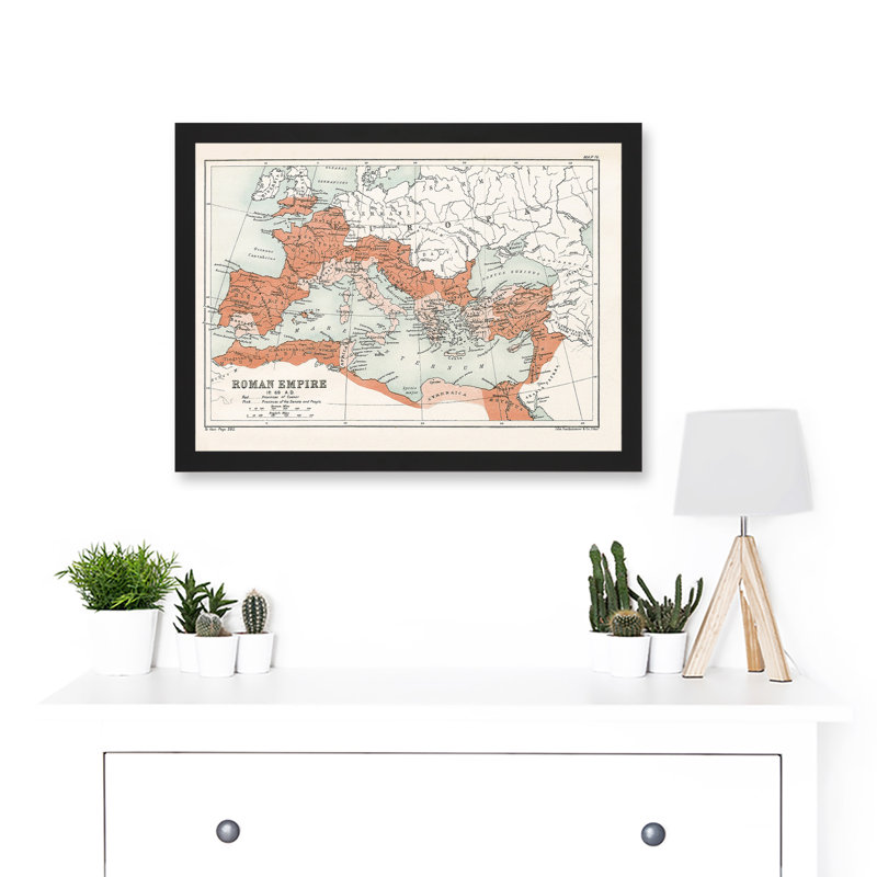 Map Antique Bartholemew Rome Roman Empire Mediterranean - Print