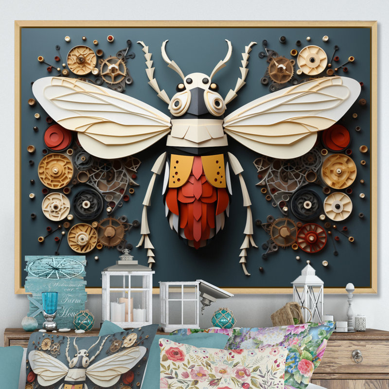 Insectes, insectes, petites merveilles I, 12" H x 20" W, Cadre naturel flottant