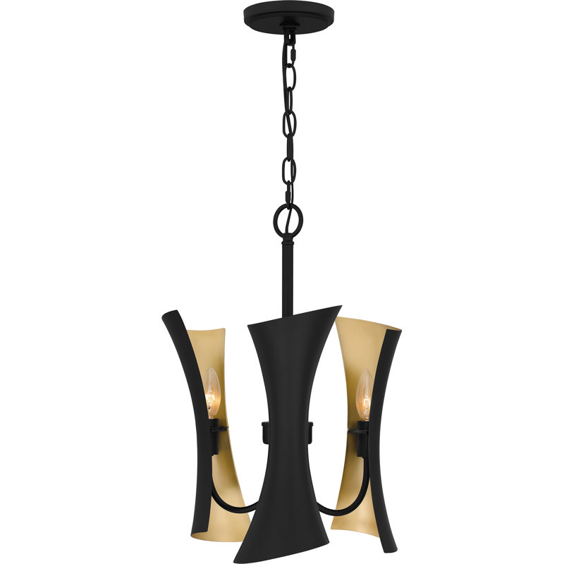 Luminaire suspendu noir mat 3 lumières Betties