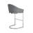 Modern Gray 26-Inch Counter Stool with Sculptural Chrome Frame and Built-In Footrest-615065192