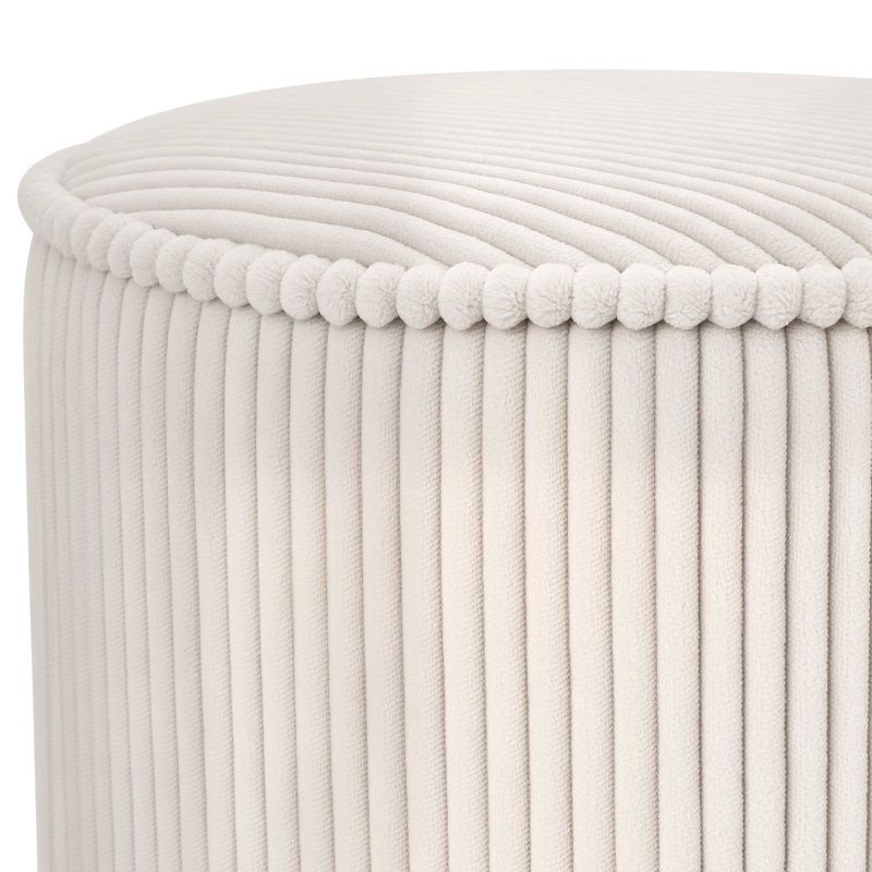 Repose-pieds Quanecia, Velours beige
