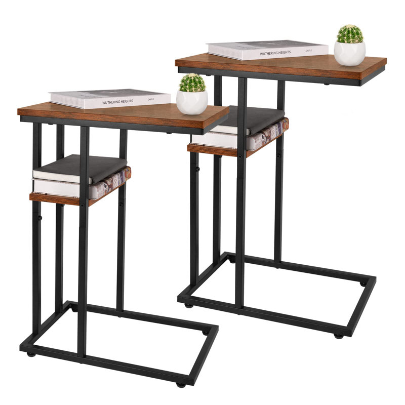 Table de bout avec rangement Creslow, Brun, Noir
