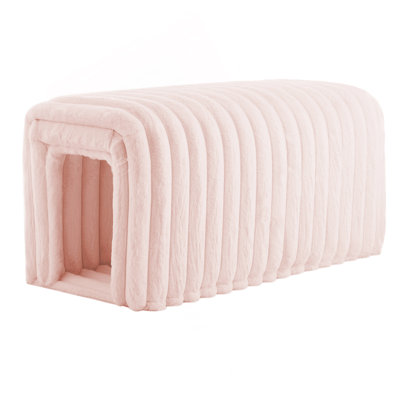 Ottoman Storage Bench Pet Supplies Corduroy Bench Cat’s Nest to Hide for the Living Room, Entryway, and Bedroom (Only One Ottoman)