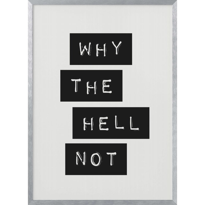 "Why the Hell Not" Framed Print Wall Art, 40" H x 30" W