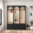 Farmhouse Wooden Style Hall Tree With Arched Design, Bench, 8 Retro Hooks, And 3 Drawers-707761744