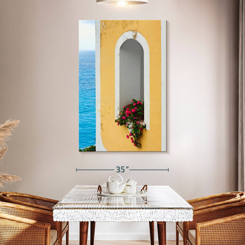 Aime Floral Mediterranean Window, 51" H x 34" W
