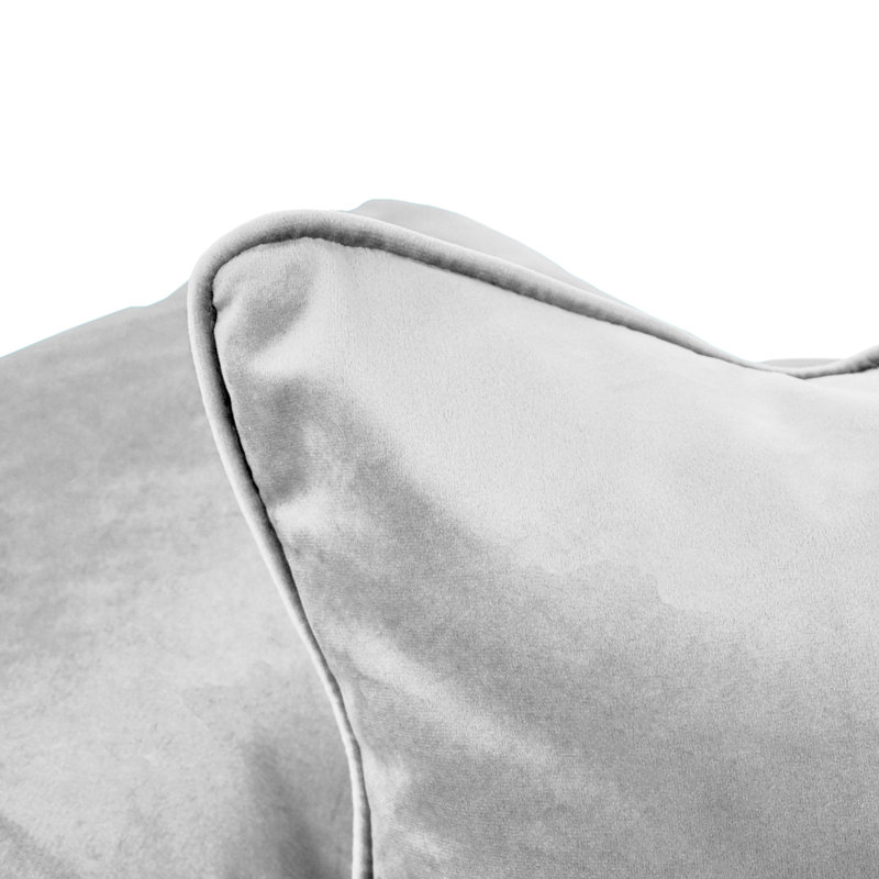 Rectangle Lumbar Microfiber Pillow with Piping, 2-pack, Sterling, Rectangular 16"H x 24"W