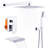 Rain Shower System Chrome, Tub Shower Faucet Set 10 Inch Square Rainfall Shower Head With Handheld Sprayer And Waterfall Tub Spout Pressure Balance-129401823
