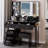 41 Inch Large Size Left Drawer Vanity Table Set With Cushioned Stool, 2 AC+2 USB Power Station, Hair Dryer Stand, Extra Large Touch Control LED Mirror, 3-Color Switch-475948874