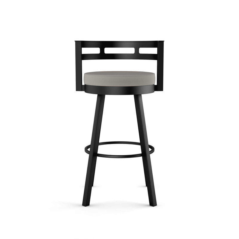 Brookford Swivel Counter & Bar Stool, Counter Stool (26.625" Seat Height), Warm Gray, Black
