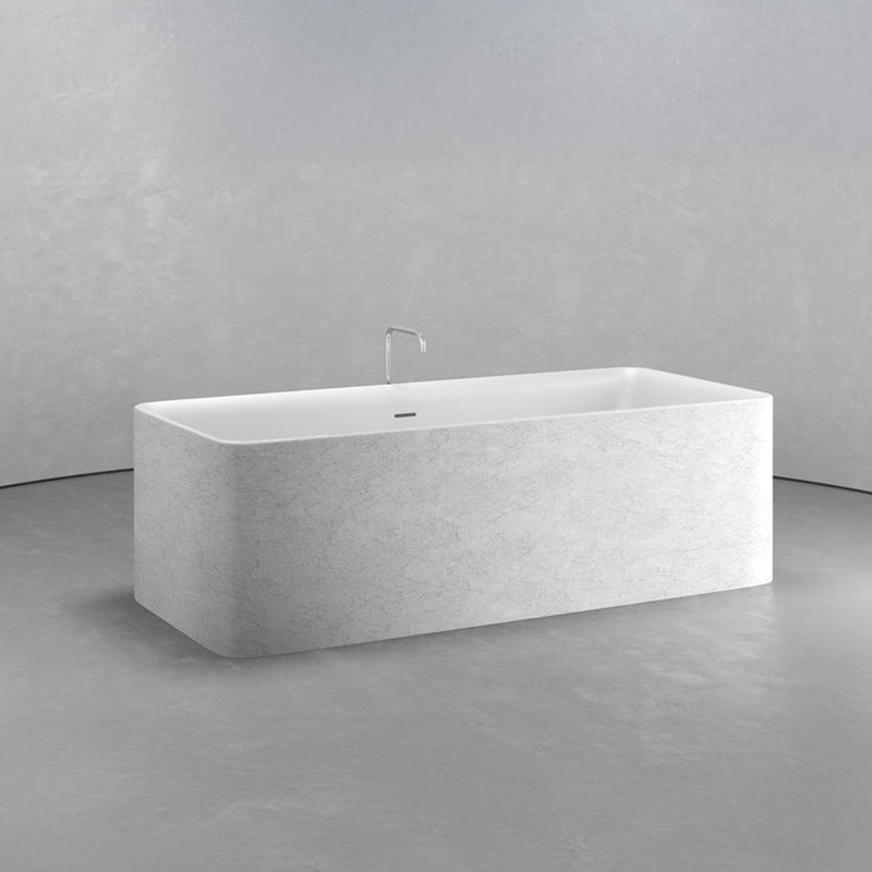 Baignoire de trempage profonde autoportante 70,7 po x 31,7 po, Blanc