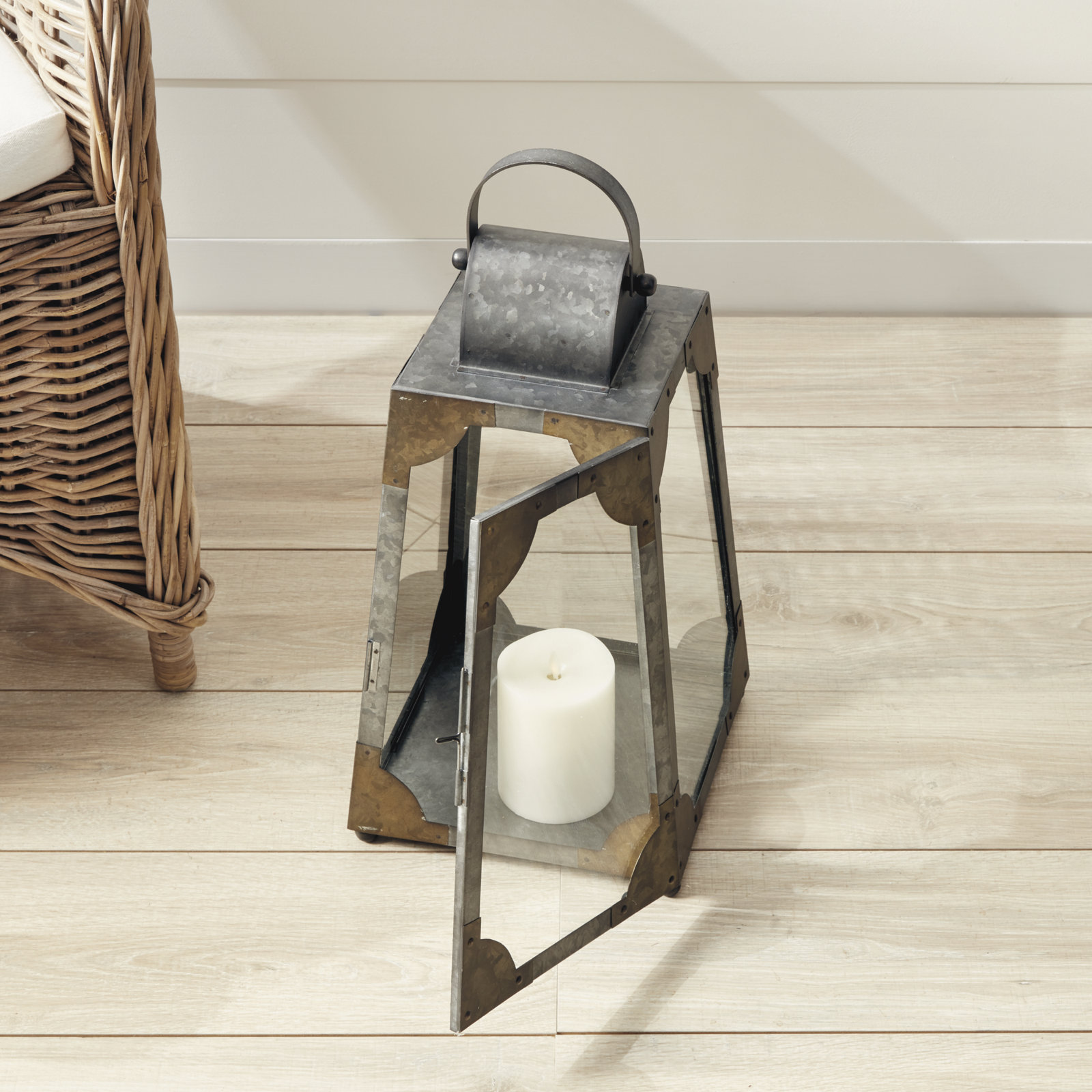 Idora Metal Lantern Candle Holder, 18.5" H x 10" W x 10" D
