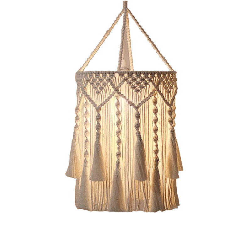 Cotton Drum Lamp Shade in Beige