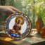 Panneaux de vitrail de cadre en verre coloré Meditation Meditation-538572328
