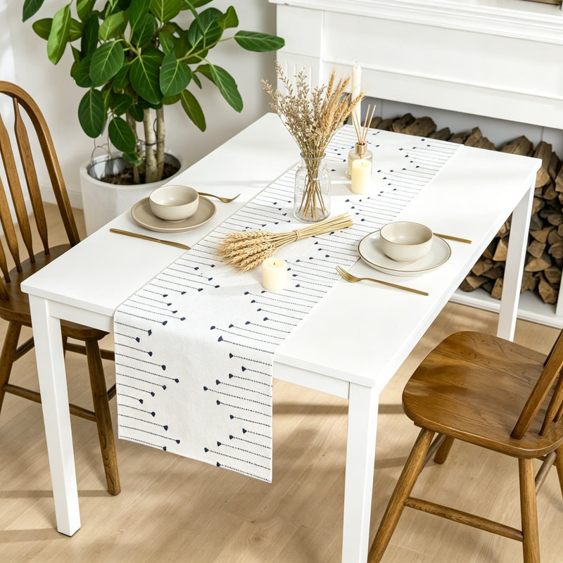 Chemin de table Boho pour décor rustique de style campagnard, décoration de table de salle à manger en toile de jute style macramé