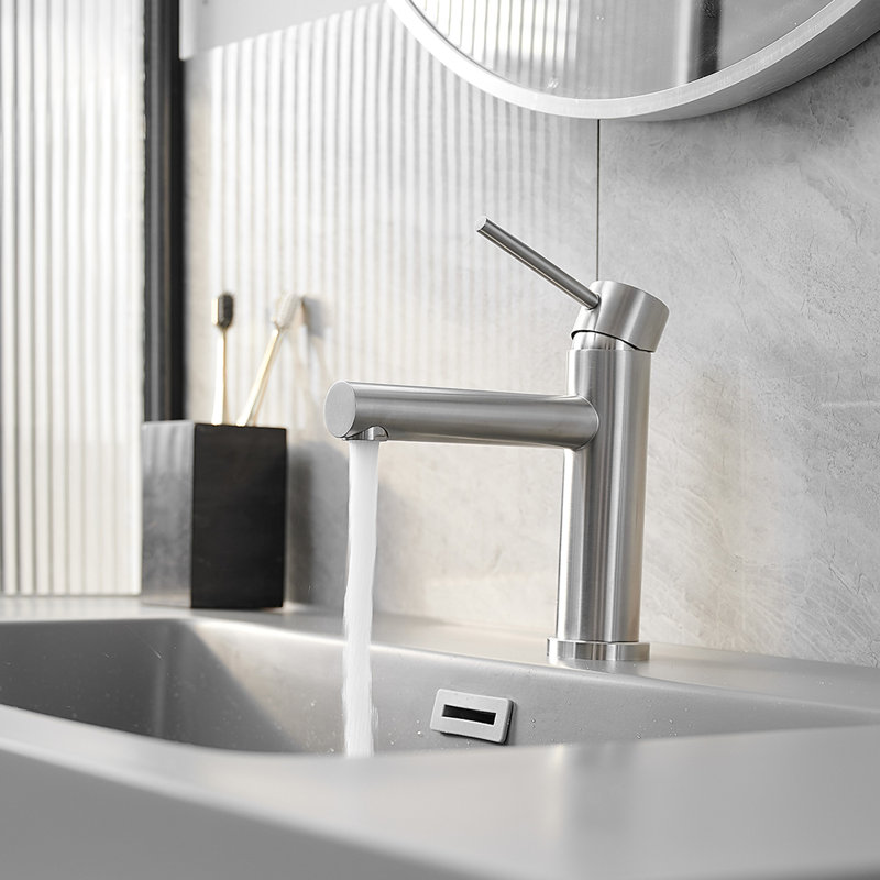 Single Hole Single Handle Bathroom Faucet, Brushed Nickel