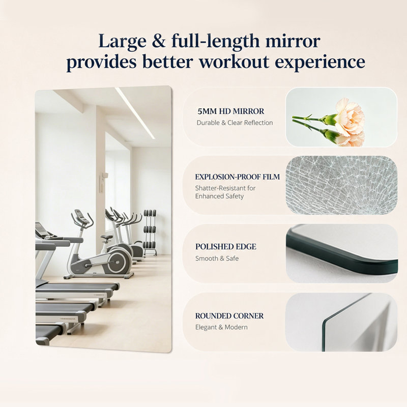 Full-Length Gym Mirrors, 3 Pieces