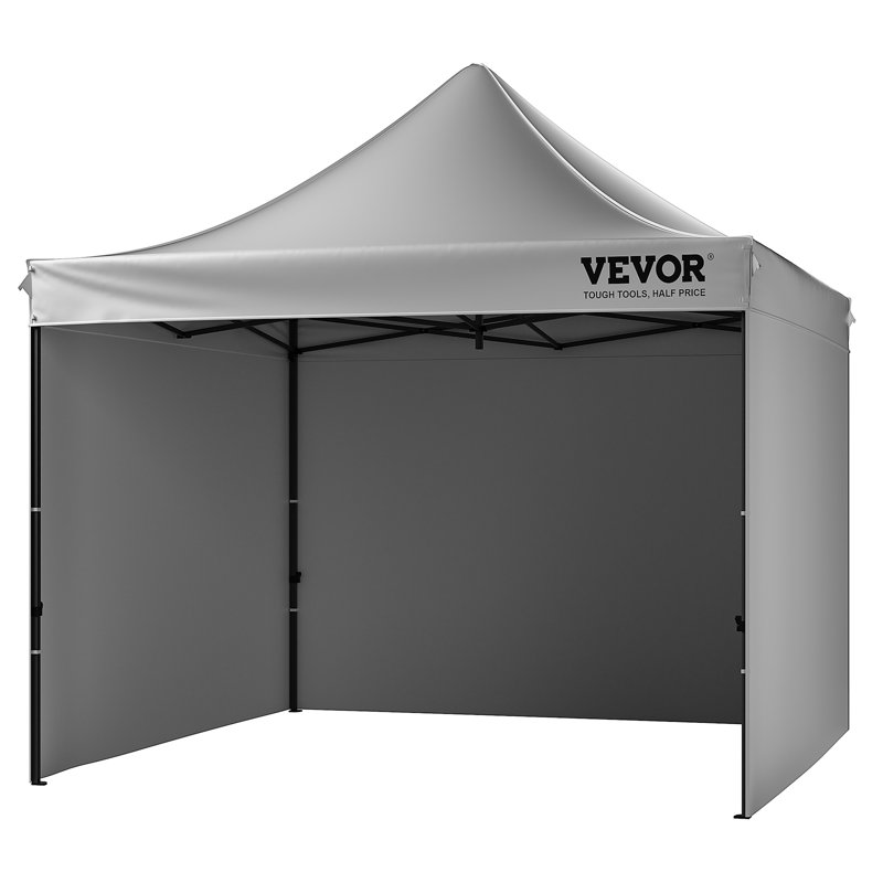 10 Ft. W x 10 Ft. D Steel Party Tent, Dark Grey