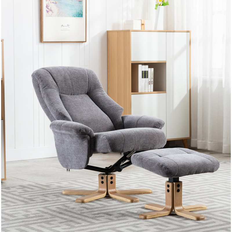 Bigelow 76cm Wide Swivel Standard Recliner, Grey