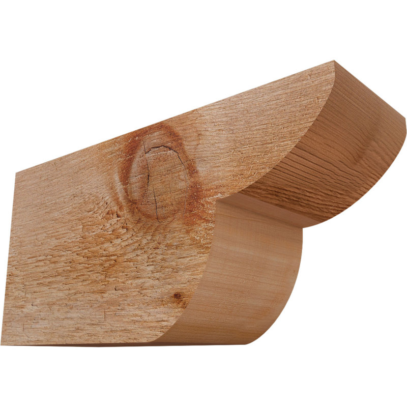 4"W x 6"H x 12"L Crestline Rough Sawn Rafter Tail, Western Red Cedar, Western Red Cedar, 6" H x 12" W x 4" D