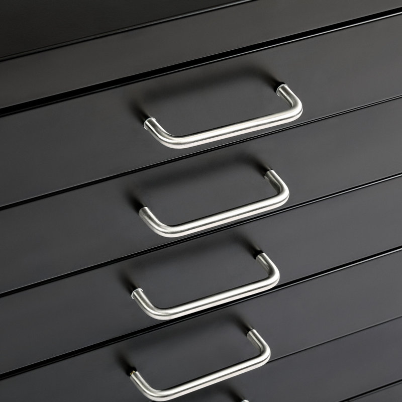 Black Heavy Duty Lockable 5-Drawer Flat File Cabinet