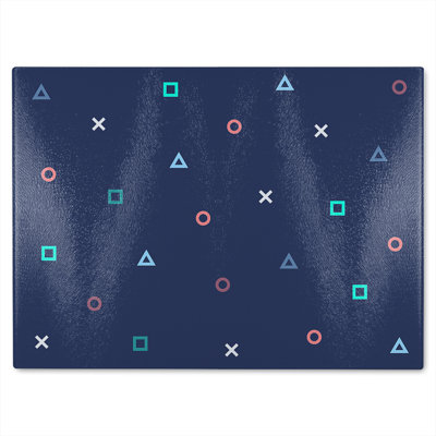 Hipster Pattern Glass Chopping Board