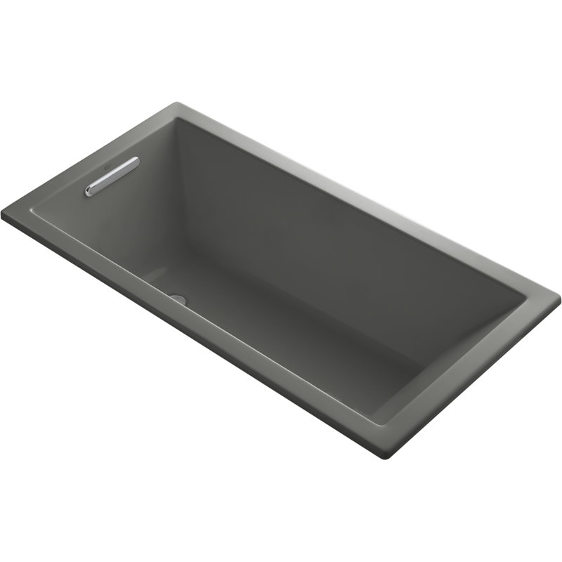 Underscore 60" x 30" Drop-In or Undermount Acrylic Soaking Bathtub with Sloped Backrest, Thunder Gray