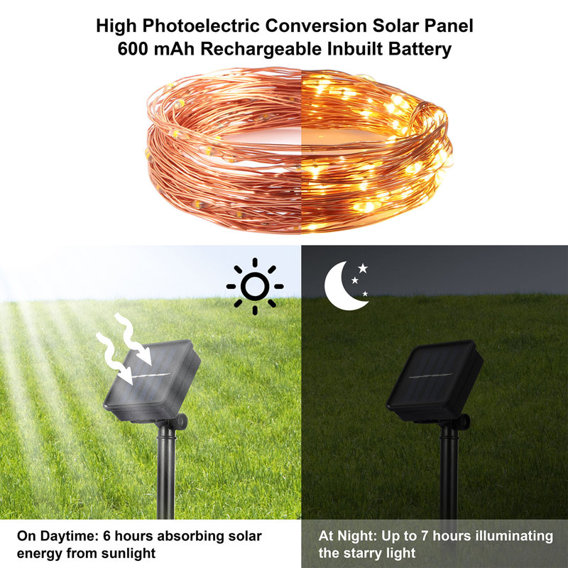 Guirlande 100 lumières à DEL solaires IP65