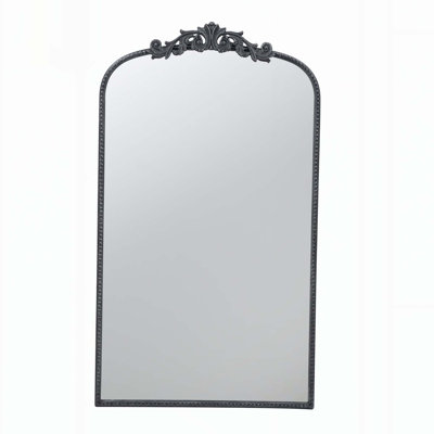 Baroque Inspired Wall Mirror with Intricate Floral Details, Ideal for Bathroom, Bedroom, and Living Room Decor, Adding a Touch of Luxury.