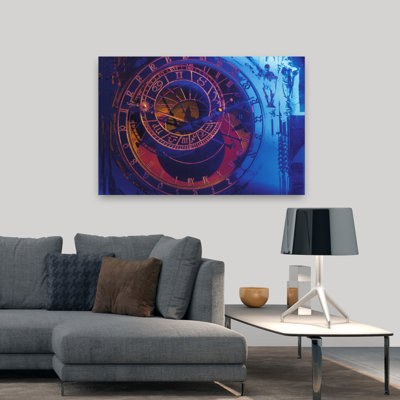 Hotel De Ville Clock Prague Czech Republic Colorful Mystical Contemporary Wall Art