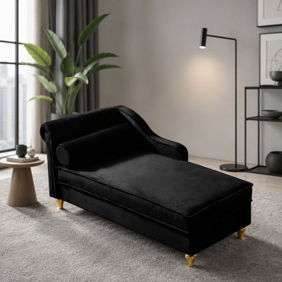 Modern Upholstery Chaise Lounge Chair with Storage Velvet