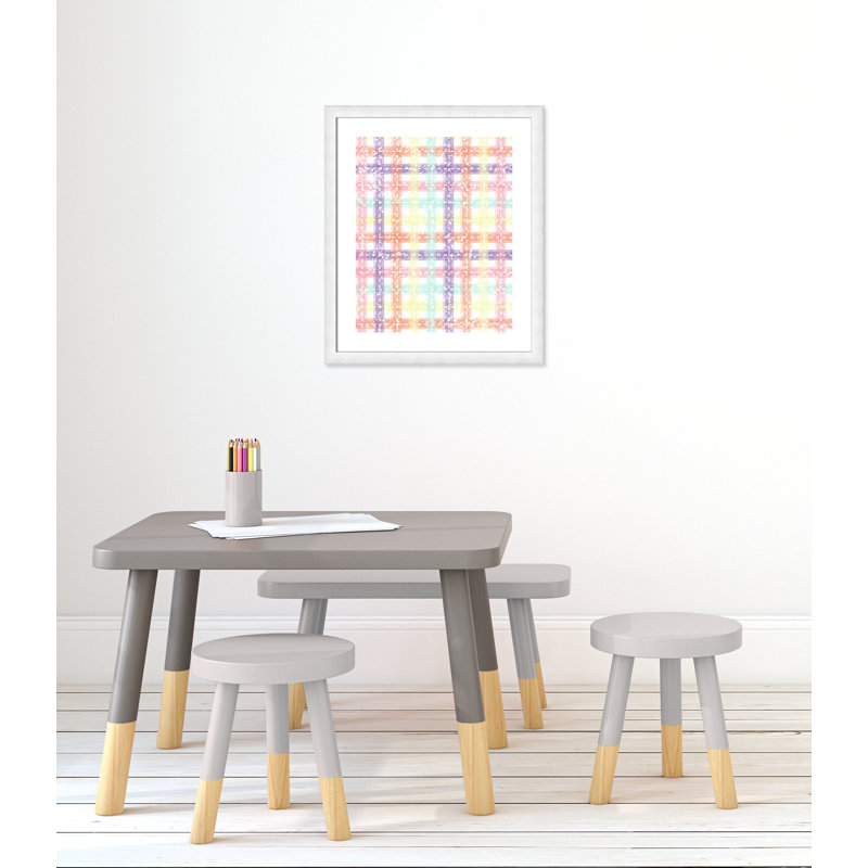 Adhésif décoratif à carreaux uniques, H 26,5 po x l 22,5 po x P 0,625 po, Encadré plat à grain de bois blanc