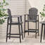Tabourets de bar d'extérieur en bois d'acacia Adirondack, gris foncé