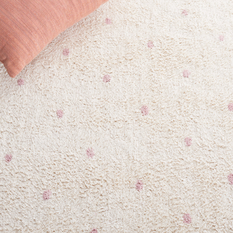 Tapis ivoire / rose Easy Care 212, Rond 4 pi
