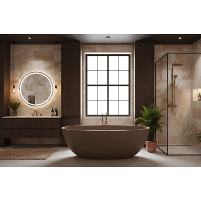 62.8'' x 30.3'' Freestanding Soaking Cement Bathtub