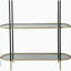 Table basse 48,5 x 16,5 x 50 po en métal à 3 couches avec cadre en miroir or noir