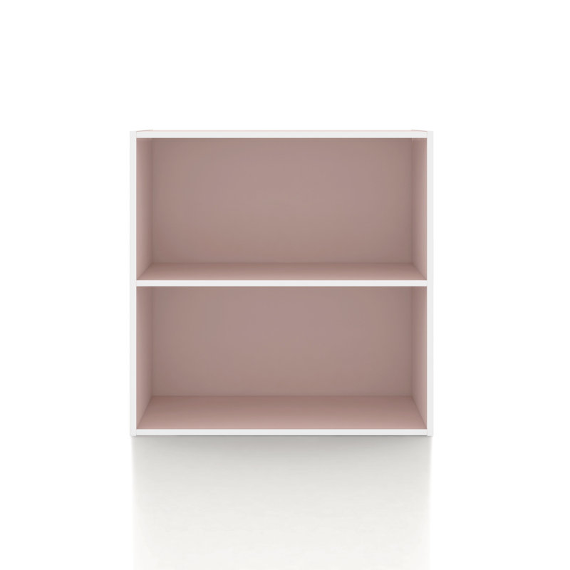 Bibliothèque de rangement Breayla, 2 tablettes, Rose clair