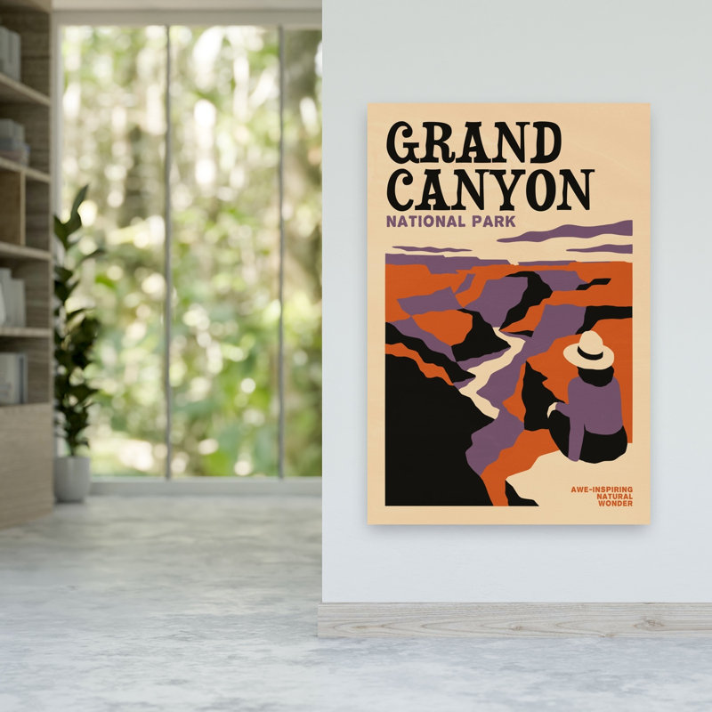 Grand Canyon Vista, paysage contemporain abstrait, impression d'art mural montagne, H 60 po x l 40 po