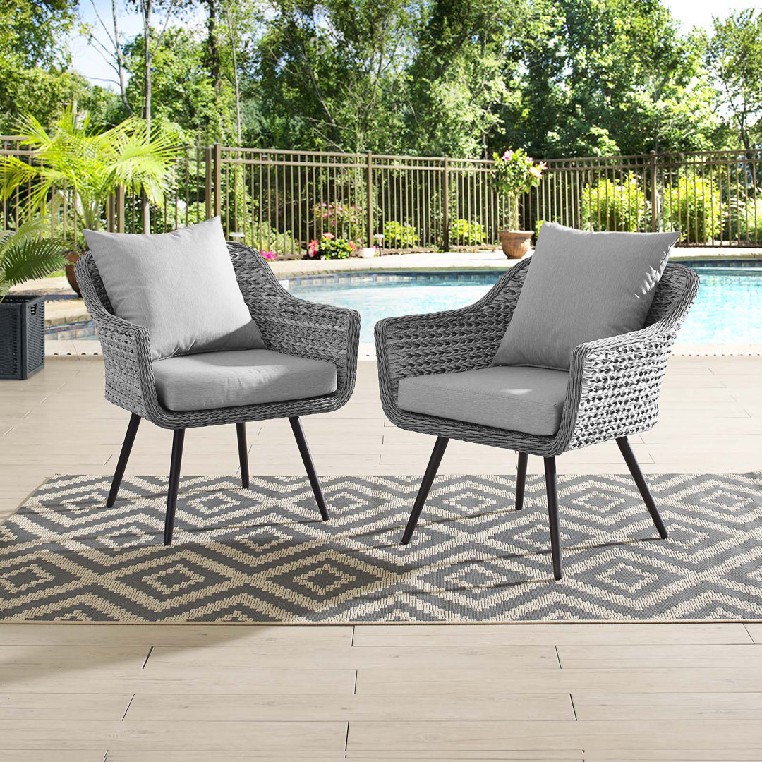Modway Endeavor Armchair Outdoor Patio Wicker Rattan (Set of 2) Modway