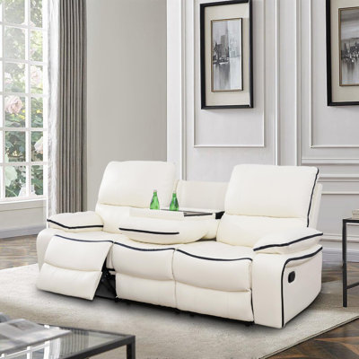 Hensel 86.5" Faux Leather Reclining Sofa by Latitude Run
