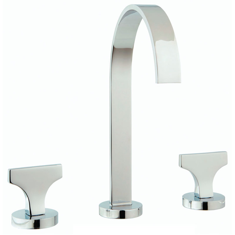 Spring Widespread Bathroom Faucet with Drain, Polished Chrome