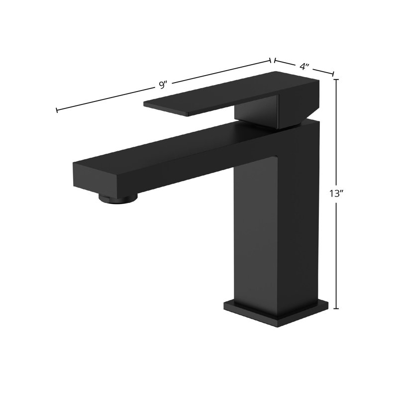 Robinet pour salle de bain à poignée simple DAX Roma, Noir, noir, noir, noir