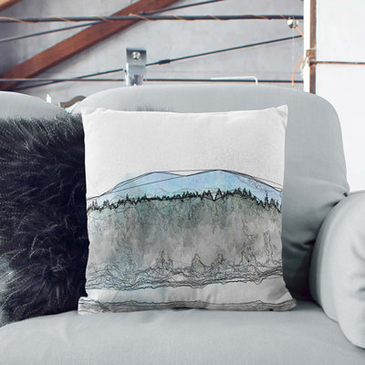 Fir Tree Forest in Abstract Cushion with Filling