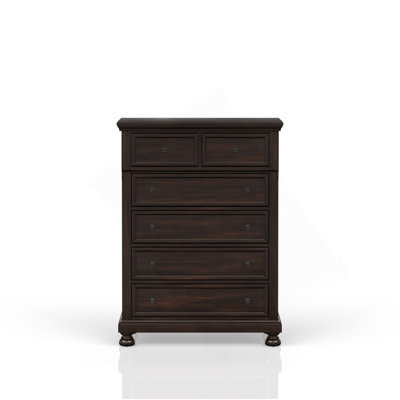 Commode 5 tiroirs cerisier foncé