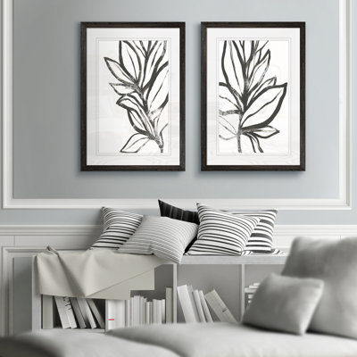 «Leaf Instinct I» par Vincent Van Gogh - ensemble de 2 reproductions d'art encadrées