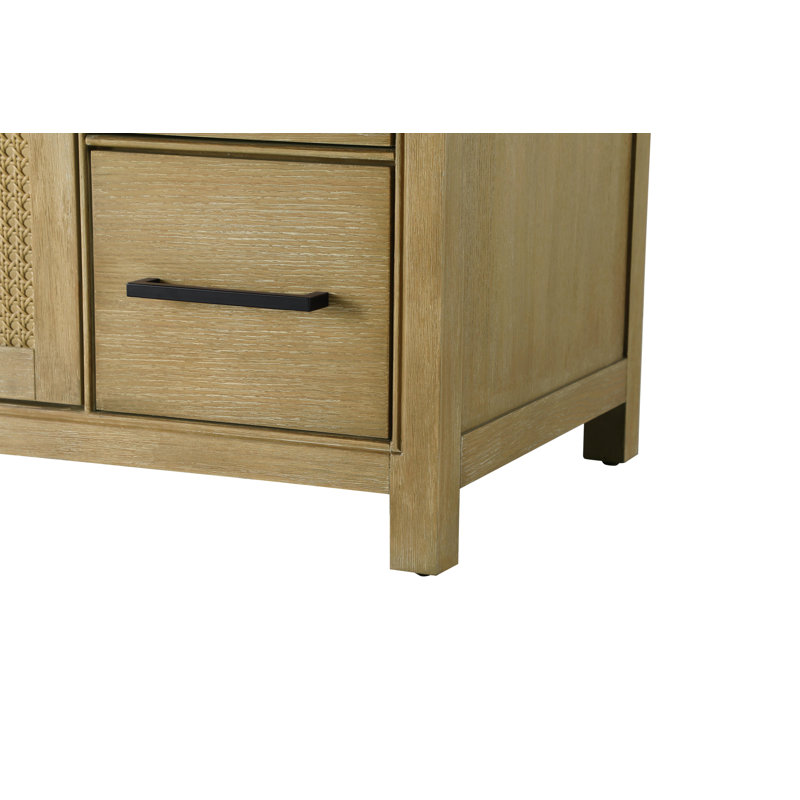 60 inch Single Bathroom Vanity, Linen Oak