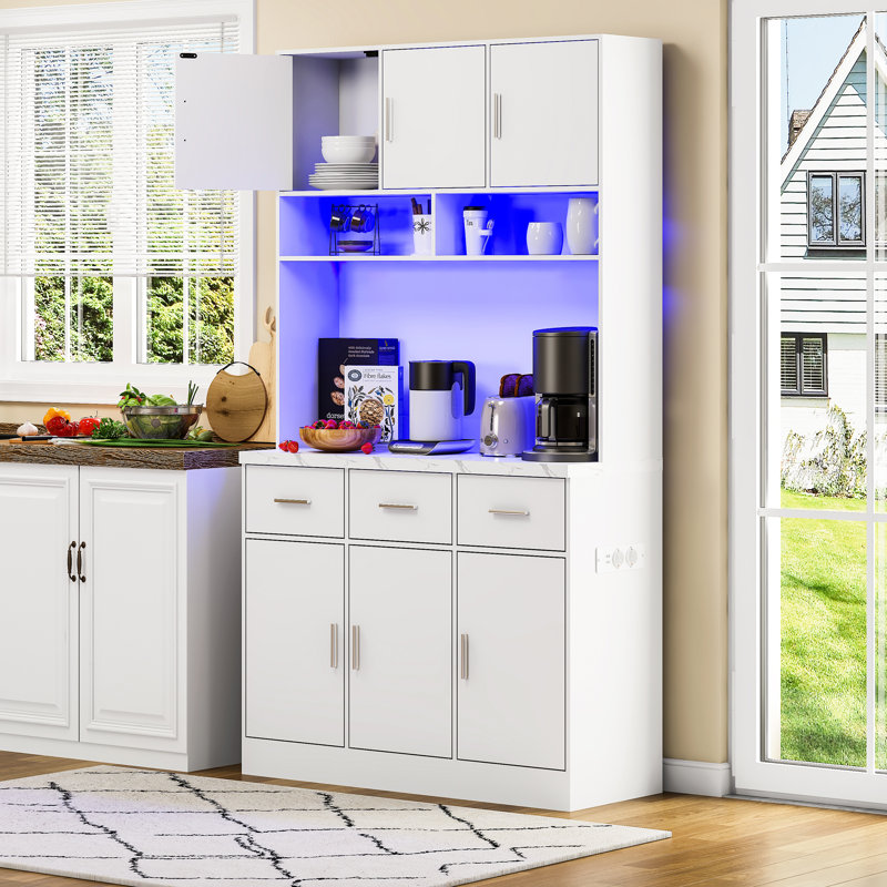 180cm Kitchen Pantry, White